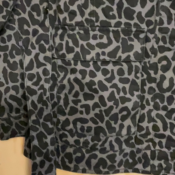 NWT Levi Strauss & Co Leopard print belted jacket/coat black/gray color size S - Picture 4 of 16